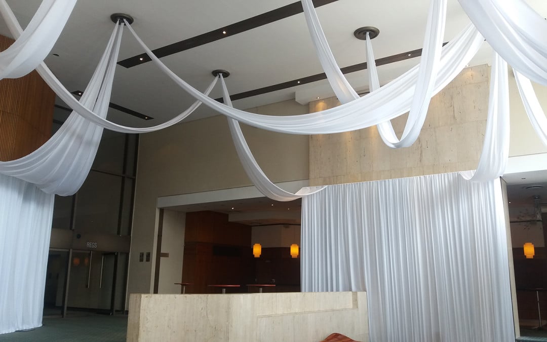 Gala Evening of dance by the Cape Dance Company at Artscape, Cape Town, featuring strip draping hung at various lengths by The Events Draping Co.