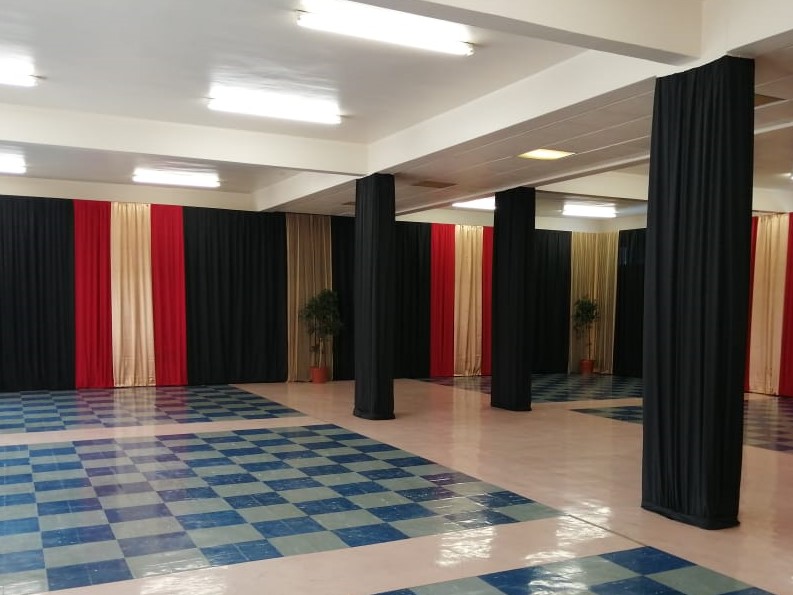 Award ceremony setup at CPUT Campus, Tygerberg, Cape Town, featuring elegant draping by The Events Draping Co.