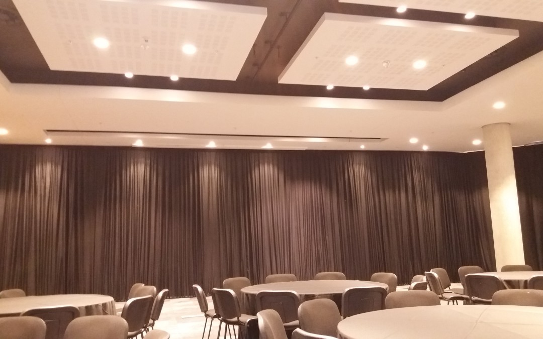 Investment Forum 2017 at Century City Conference Centre, featuring black ceiling-to-floor draping by The Events Draping Co.
